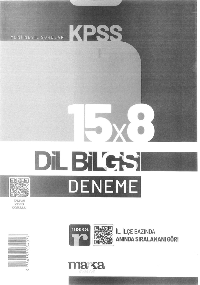 DİL BİLGİSİ 15*8 DENEME VİDEO ÇÖZÜMLÜ