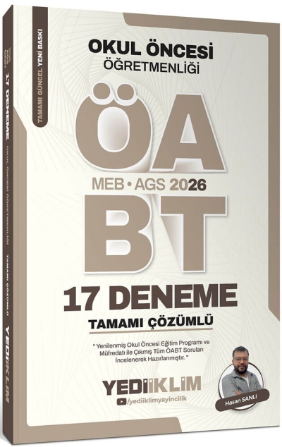 ÖABT MEB-AGS Okul Öncesi Öğretmenliği 17 Deneme Çözümlü - Hasan Sanlı Yediiklim Yayınları