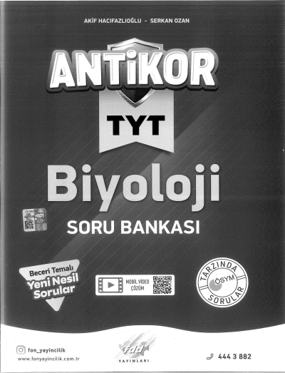 TYT BİYOLOJİ ANTİKOR SORU BANKASI Fotokopi.SHOP - Öğrencilerin Marketi!