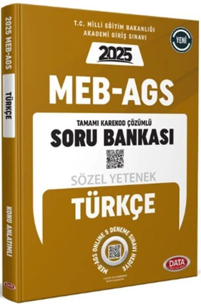 2025 MEB AGS Sözel Yetenek Türkçe Soru Bankası Çözümlü Data Yayınları Fotokopi.SHOP - Öğrencilerin Marketi!