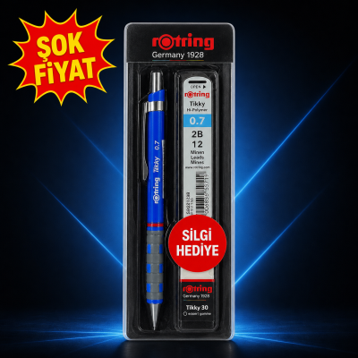 Rotring Tikky 0.7 Uçlu Kalem 2B Kalem Ucu Silgi li 3'lü Set