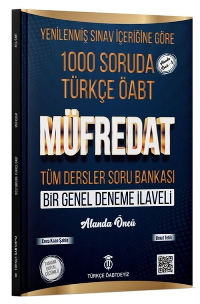 2025 ÖABT Türkçe Öğretmenliği 1000 Soruda Müfredat Soru Bankası Çözümlü Enes Kaan Şahin Türkçe ÖABTDEYİZ
