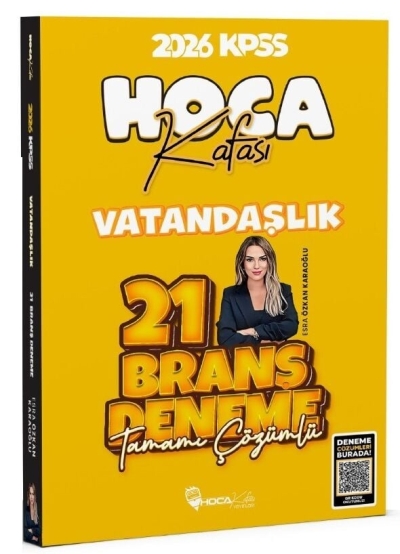 2026 KPSS Vatandaşlık 21 Deneme Çözümlü Esra Özkan Karaoğlu Hoca Kafası Yayınları