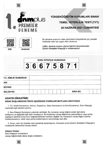 TYT Premier 5 Deneme Seti