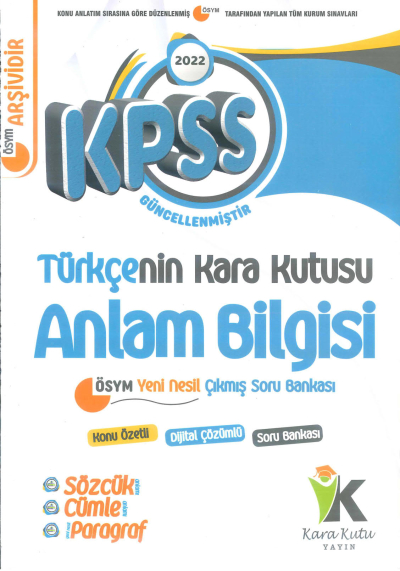 TÜRKÇENİN KARA KUTUSU ANLAM BİLGİSİ KONU ÖZETLİ ÇIKMIŞ SORULAR