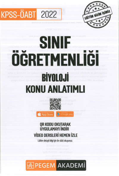 SINIF ÖĞRETMENLİĞİ BİYOLOJİ KONU ANLATIMLI Fotokopi.SHOP - Öğrencilerin Marketi!