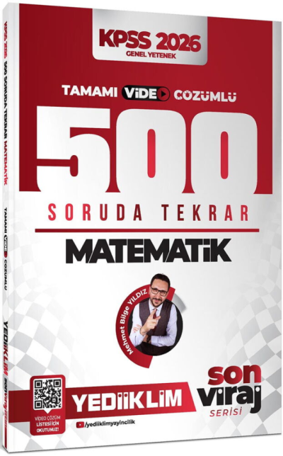 2026 KPSS Matematik Son Viraj Serisi Tamamı Video Çözümlü 500 Soruda Genel Tekrar Kampı Yediiklim Yayınları