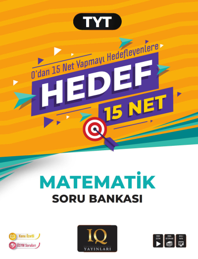 TYT Matematik Hedef 15 Soru Bankası IQ Yayınları Fotokopi.SHOP - Öğrencilerin Marketi!