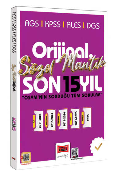 2026 KPSS AGS ALES DGS Orijinal Sözel Mantık Son 15 Yıl Çıkmış Sorular Yargı Yayınları