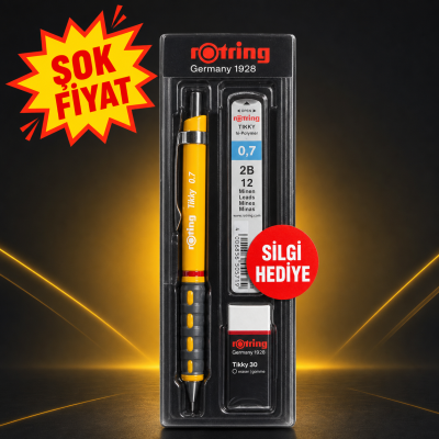 Rotring Tikky 0.7 Uçlu Kalem 2B Kalem Ucu Silgi li 3'lü Set