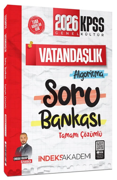 2026 KPSS Vatandaşlık Algoritma Soru Bankası Çözümlü Emrah Vahap Özkaraca İndeks Akademi Yayıncılık