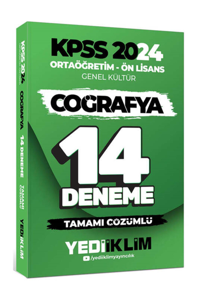 Ortaöğretim Ön Lisans Genel Kültür Coğrafya Tamamı Çözümlü 14 Deneme