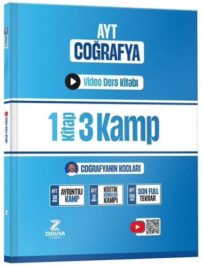 Coğrafyanın Kodları AYT Coğrafya 1 Kitap 3 Kamp Video Ders Kitabı Zeduva Yayınları