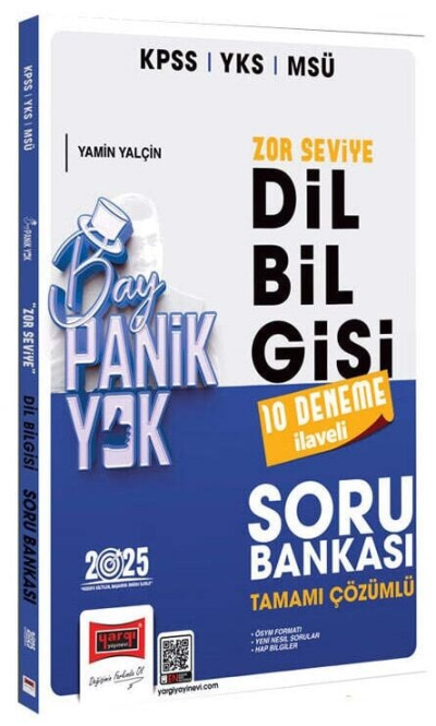 2025 KPSS YKS MSÜ Tamamı Çözümlü Panik Yok Zor Seviye Dil Bilgisi Soru Bankası Yargı Yayınları