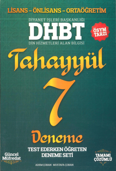 DHBT TAHAYYÜL 7 DENEME ÇÖZÜMLÜ