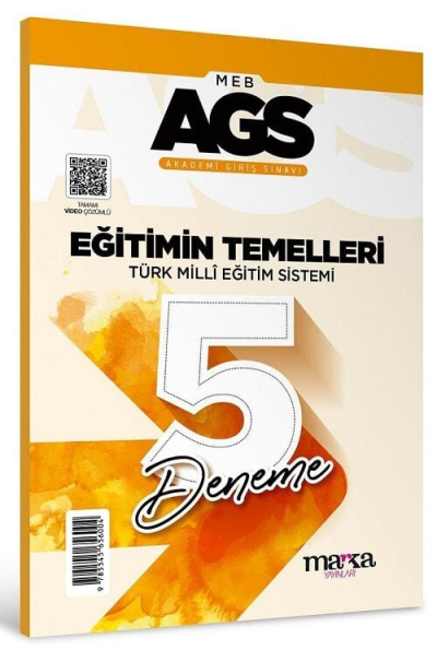 2025 MEB AGS Eğitimin Temelleri Türk Milli Eğitim Sistemi 5 Deneme Tamamı Video Çözümlü Marka Yayınları