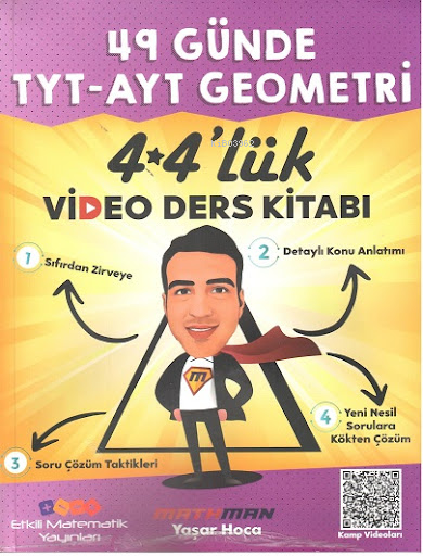 49 GÜNDE TYT-AYT GEOMETRİ 4*4'lÜK VİDEO DERS KİTABI YAŞAR HOCA MATHMAN Fotokopi.SHOP - Öğrencilerin Marketi!
