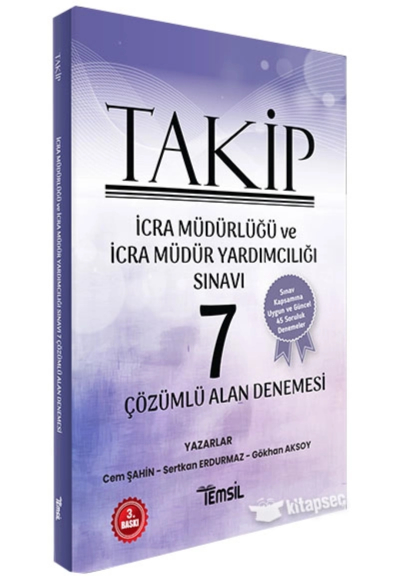 İCRA MÜDÜR VE MÜDÜR YARDIMCILIĞI SINAVI 7 ALAN DENEMESİ ÇÖZÜMLÜ