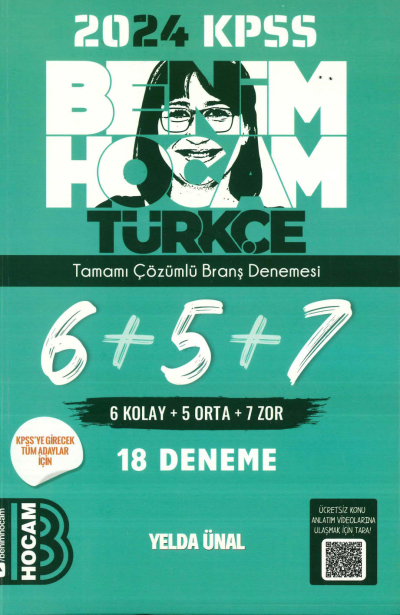 KPSS Türkçe Tamamı Çözümlü 6+5+7 Deneme Benim Hocam Yayınları