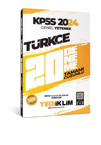 2024 KPSS Genel Yetenek Türkçe Tamamı Çözümlü 20 Deneme Fotokopi.SHOP - Öğrencilerin Marketi!