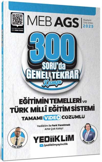 2025 MEB AGS Eğitimin Temelleri ve Türk Milli Eğitim Sistemi 300 Soruda Tamamı Video Çözümlü Genel Tekrar Kampı Yediiklim Yayınları Fotokopi.SHOP - Öğrencilerin Marketi!