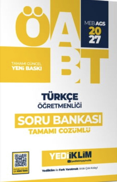 ÖABT MEB-AGS Türkçe Öğretmenliği Soru Bankası Çözümlü Yediiklim Yayınları