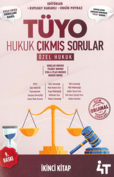 Tüyo Hukuk Çıkmış Sorular (Özel Hukuk) 2024 KPSS Soruları Dahil