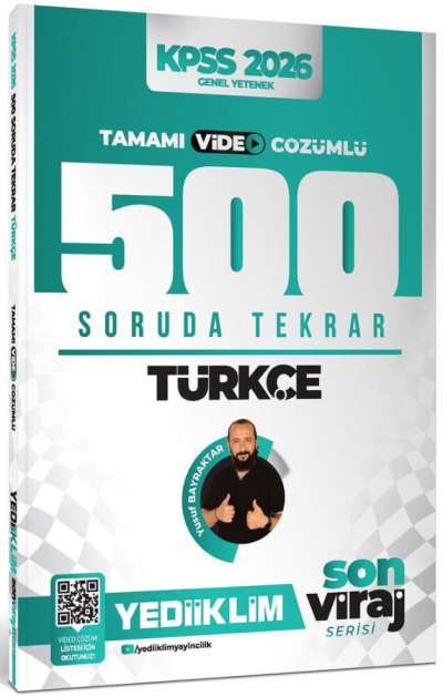 2026 KPSS Türkçe Son Viraj Serisi Tamamı Video Çözümlü 500 Soruda Genel Tekrar Kampı Yediiklim Yayınları