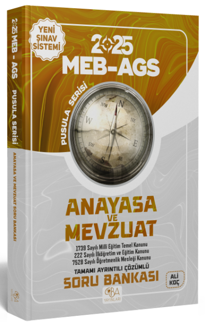 2025 MEB AGS Anayasa ve Mevzuat Soru Bankası CBA Yayınları Fotokopi.SHOP - Öğrencilerin Marketi!