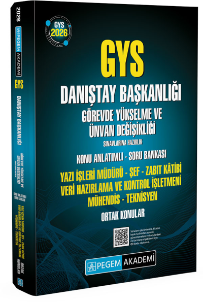 2026 GYS Danıştay Başkanlığı Ortak Konular Konu Anlatımlı Soru Bankası Pegem Akademi