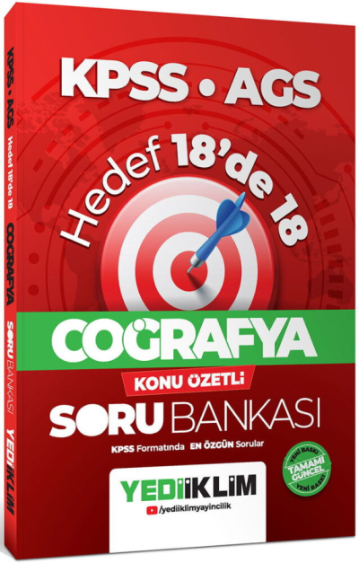 KPSS AGS Coğrafya Hedef 18 de 18 Konu Özetli Soru Bankası Yediiklim Yayınları Fotokopi.SHOP - Öğrencilerin Marketi!