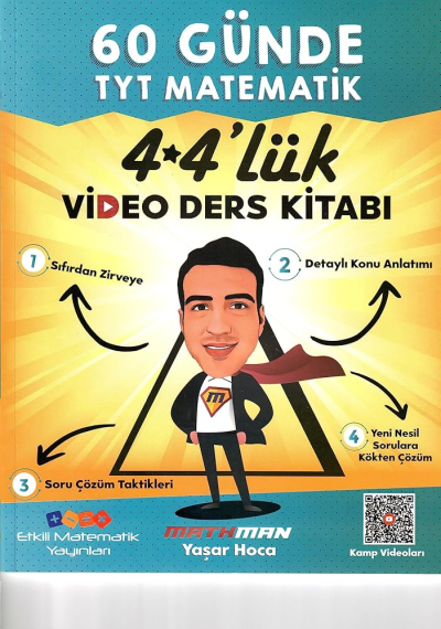 60 GÜNDE TYT MATEMATİK 4*4'LÜK VİDEO DERS KİTABI MATHMAN YAŞAR HOCA Fotokopi.SHOP - Öğrencilerin Marketi!