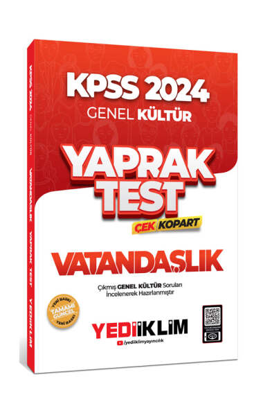 2024 KPSS Genel Kültür Vatandaşlık Çek Kopart Yaprak Test Fotokopi.SHOP - Öğrencilerin Marketi!