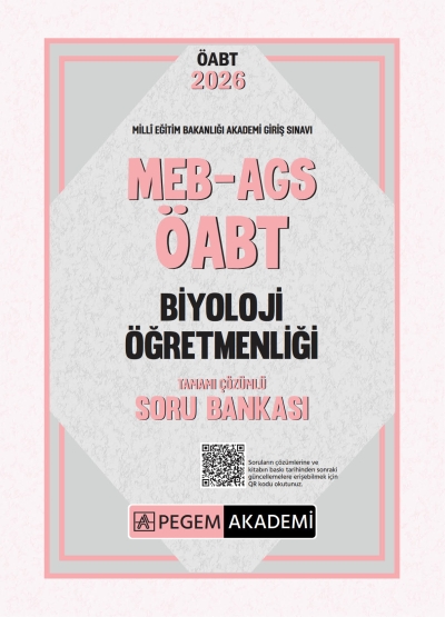 2026 ÖABT MEB-AGS Biyoloji Öğretmenliği Soru Bankası Çözümlü Pegem Akademi Yayınları