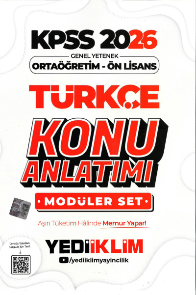 2026 KPSS Lise Ortaöğretim Ön Lisans Konu Anlatımlı Modüler TÜRKÇE Yediiklim Yayınları Fotokopi.SHOP - Öğrencilerin Marketi!