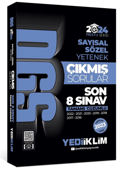 2024 DGS Sayısal Sözel Yetenek Tamamı Çözümlü Son 8 Sınav Çıkmış Sorular (2016-2023)