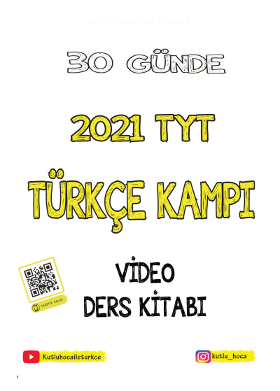 KUTLU HOCA 30 GÜNDE TÜRKÇE TYT KAMPI Fotokopi.SHOP - Öğrencilerin Marketi!