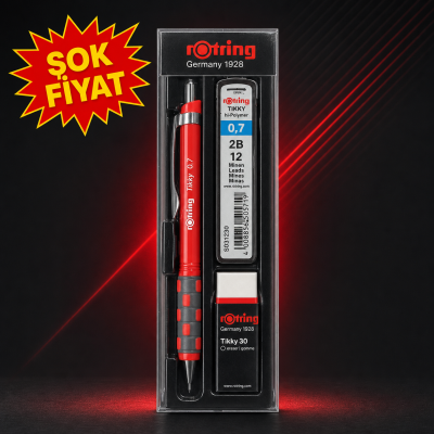 Rotring Tikky 0.7 Uçlu Kalem 2B Kalem Ucu Silgi li 3'lü Set