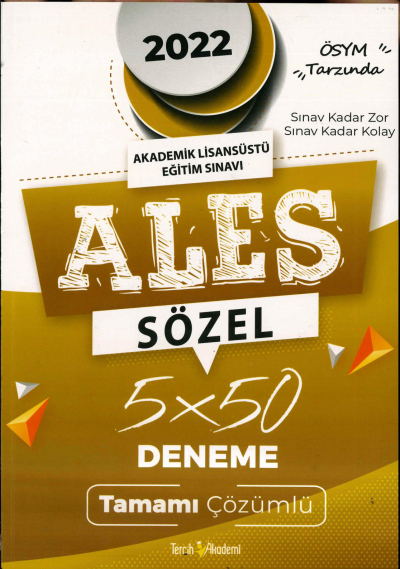ALES SÖZEL YETENEK TAMAMI ÇÖZÜMLÜ BANKASI