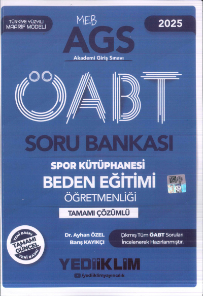 2025 MEB AGS ÖABT Beden Eğitimi Öğretmenliği Tamamı Çözümlü Soru Bankası Yediiklim Yayınları