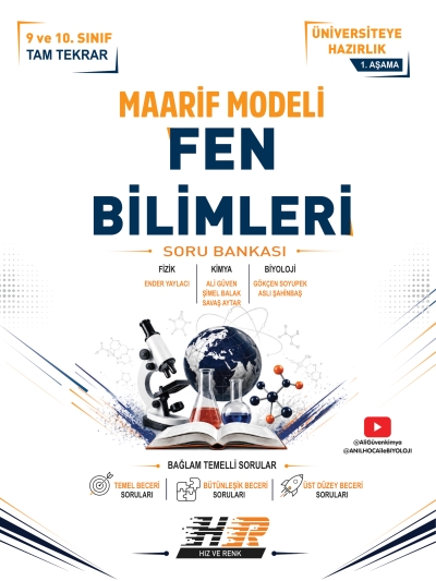 Maarif Modeli TYT Fen Bilimleri Soru bankası Fizik Kimya Biyoloji Hız ve Renk Yayınları