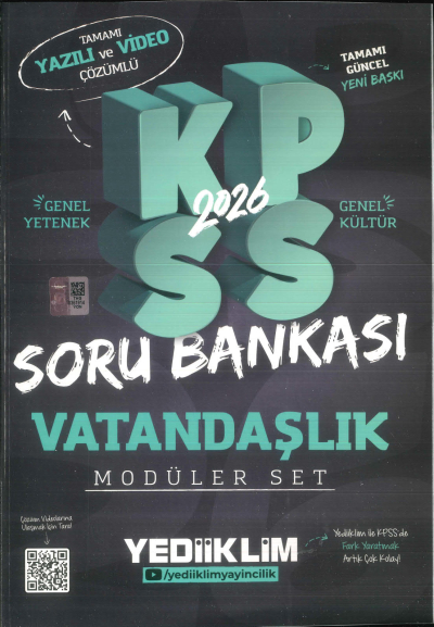 VATANDAŞLIK 2026 KPSS Genel Yetenek Genel Kültür Hem Yazılı Hem Video Çözümlü Soru Bankası Modüler Yediiklim Yayınları Fotokopi.SHOP - Öğrencilerin Marketi!