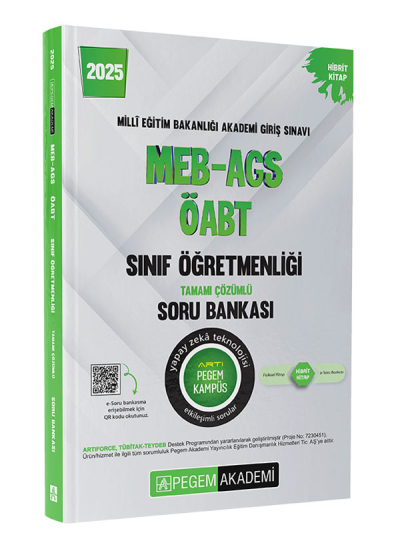 2025 MEB-AGS-ÖABT Sınıf Öğretmenliği Tamamı Çözümlü Soru Bankası Pegem Yayınları