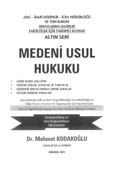 MEDENİ USUL HUKUKU ALTIN SERİ