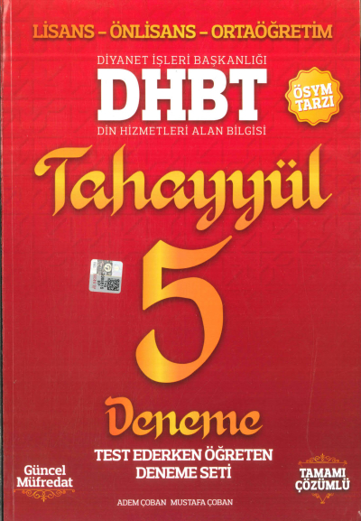 DHBT TAHAYYÜL 5 DENEME ÇÖZÜMLÜ