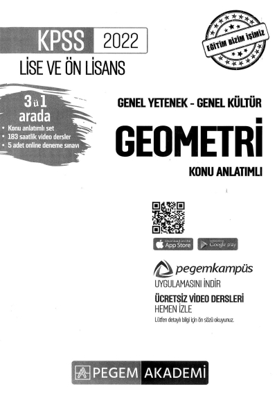 2022 KPSS LİSE VE ÖNLİSANS GEOMETRİ KONU ANLATIMI Fotokopi.SHOP - Öğrencilerin Marketi!