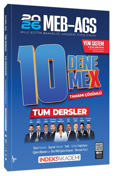 2026 MEB-AGS Tüm Dersler 10 DenemeX Çözümlü İndeks Akademi Yayıncılık