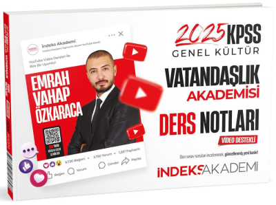 İndeks Akademi 2025 KPSS Vatandaşlık Akademisi Video Ders Notları Fotokopi.SHOP - Öğrencilerin Marketi!