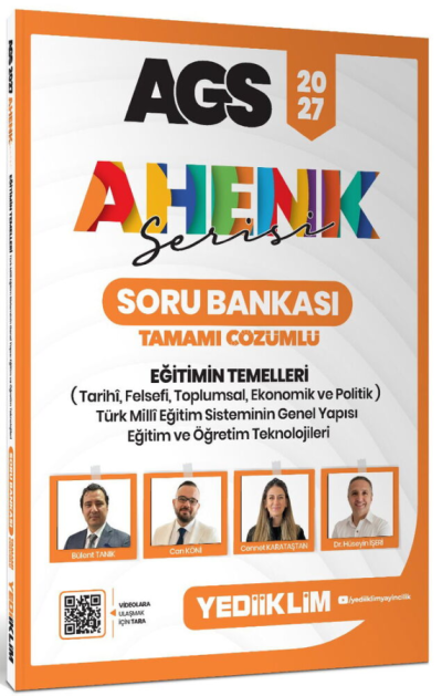 2027 AGS Ahenk Serisi Eğitimin Temelleri Tamamı Çözümlü Soru Bankası Yediiklim Yayınları