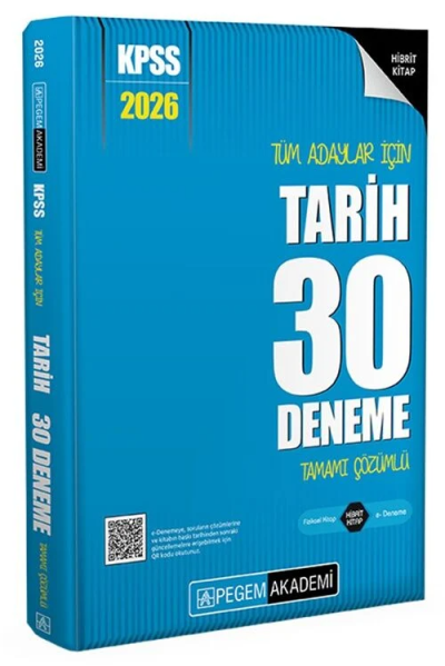 2026 KPSS Tüm Adaylar İçin Tarih 30 Deneme Tamamı Çözümlü Pegem Yayınları